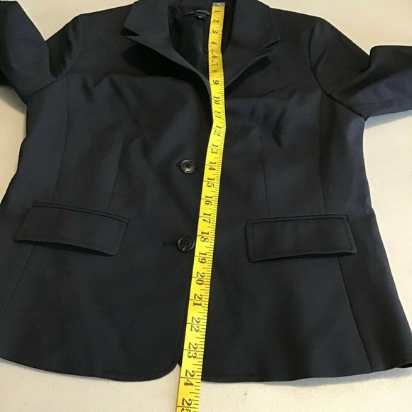 Land's End Women's Suit Tuxedo Blazer Black Two Button Long Sleeve Size 4 - Picture 8 of 9